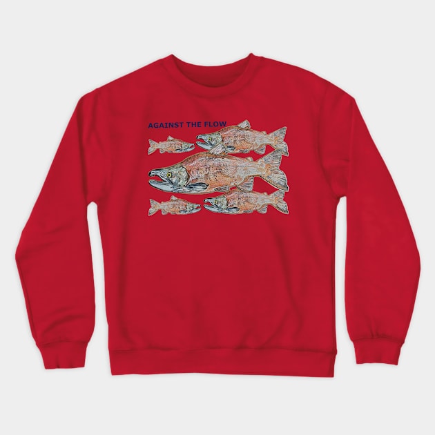 AGAINST THE FLOW Crewneck Sweatshirt by JDFehlauer